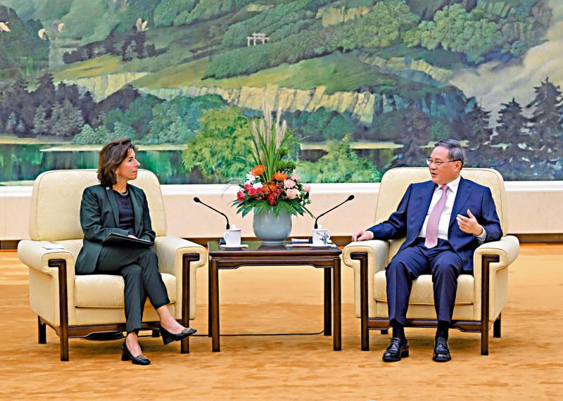 欧陆娱乐：国务院总理﻿李强晤雷蒙多：中美经贸本质是互利共赢